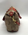 Coach Beige Ashley Dotted Op Art Satchel-F20027