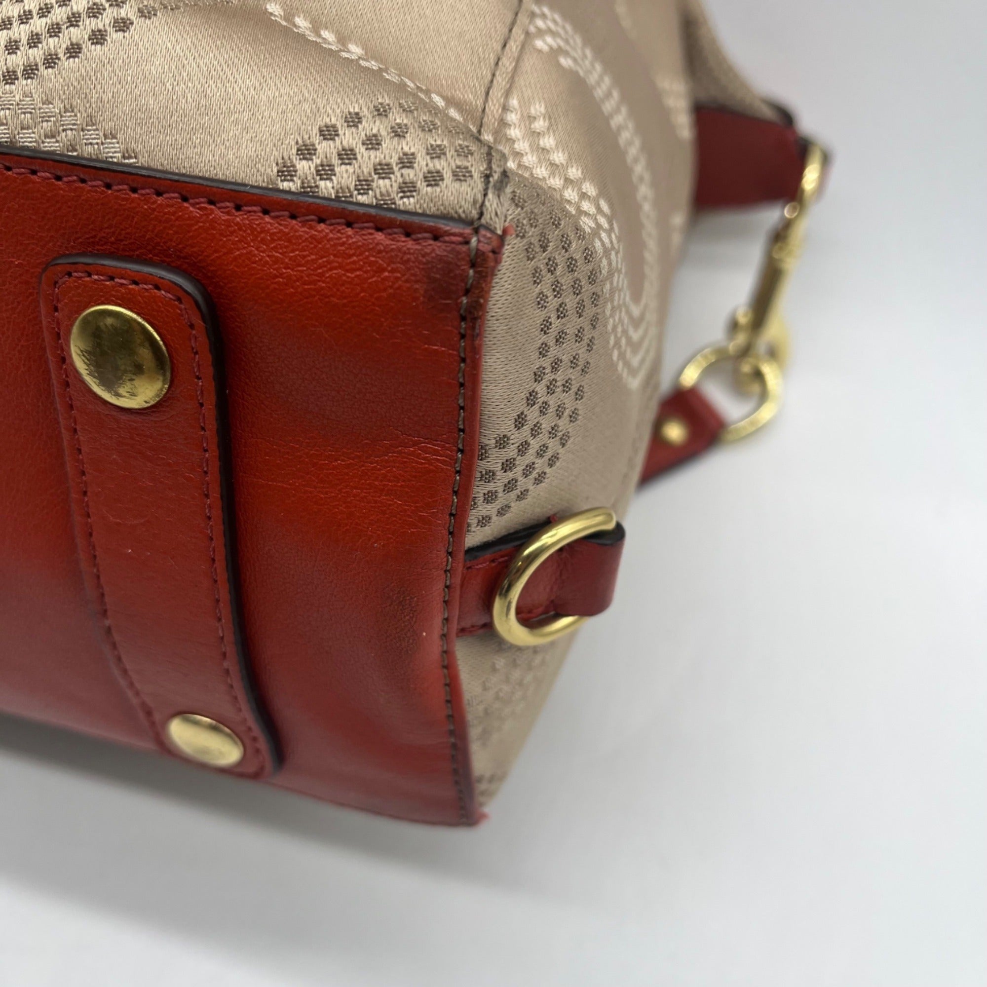 Coach Beige Ashley Dotted Op Art Satchel-F20027