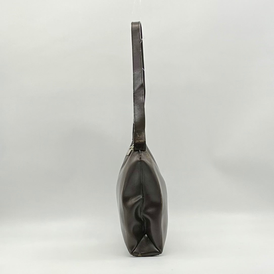 Mazzini Brown Leather Structured Shoulder Bag