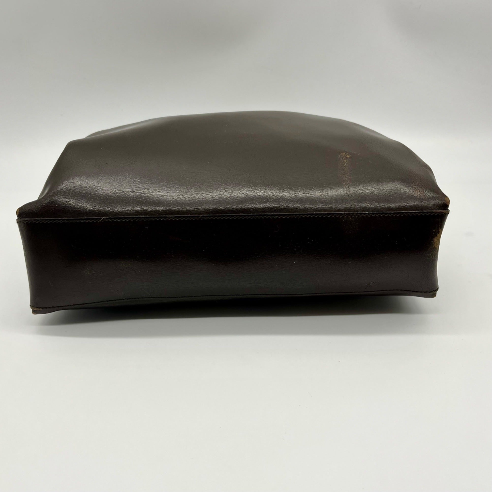 Mazzini Brown Leather Structured Shoulder Bag