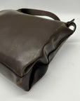 Mazzini Brown Leather Structured Shoulder Bag