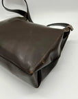 Mazzini Brown Leather Structured Shoulder Bag