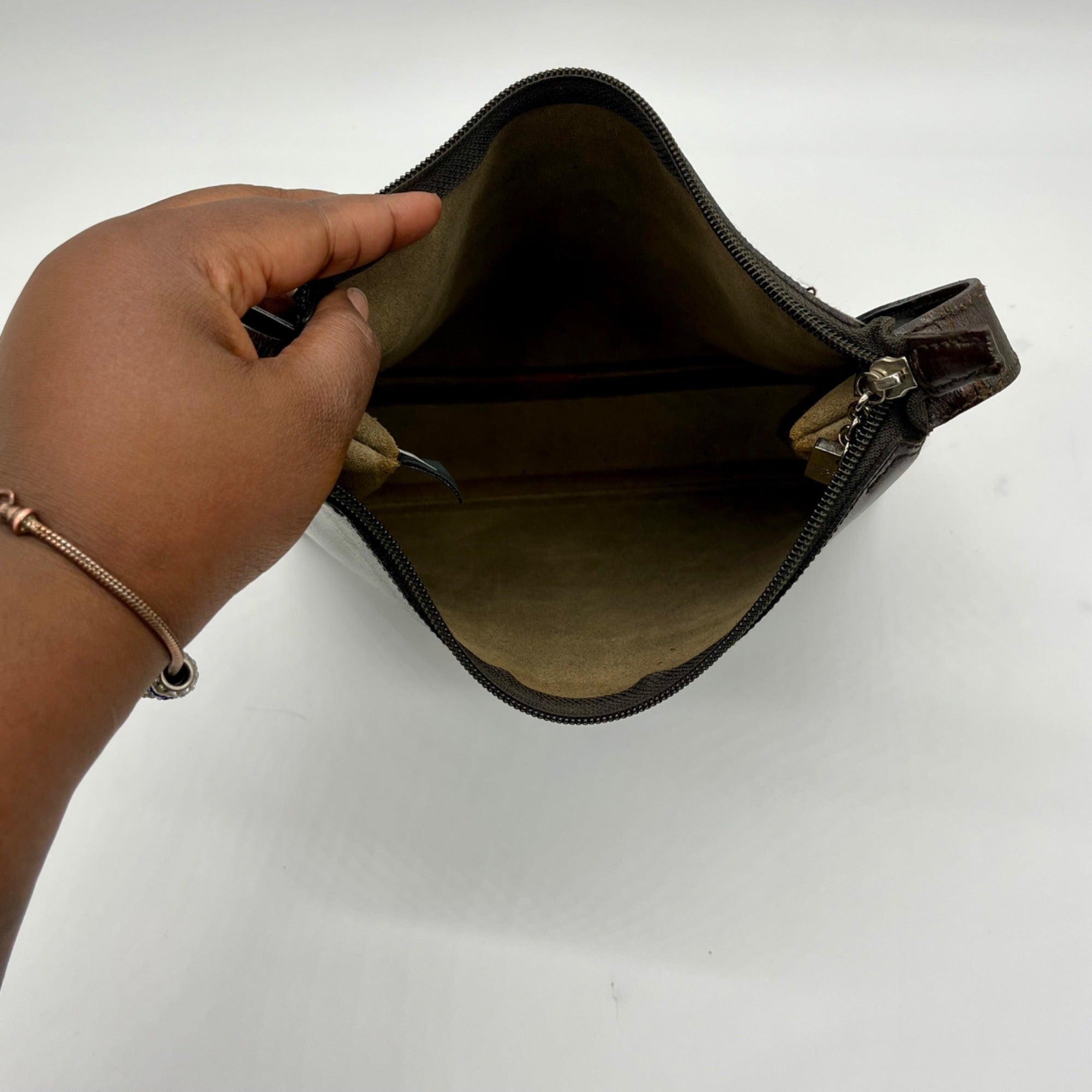 Mazzini Brown Leather Structured Shoulder Bag
