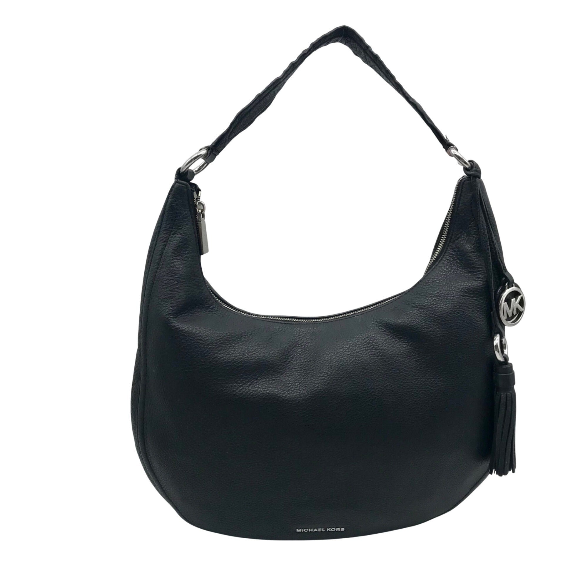 Michael Kors Black Pebbled Leather Lydia Hobo Tote Bag
