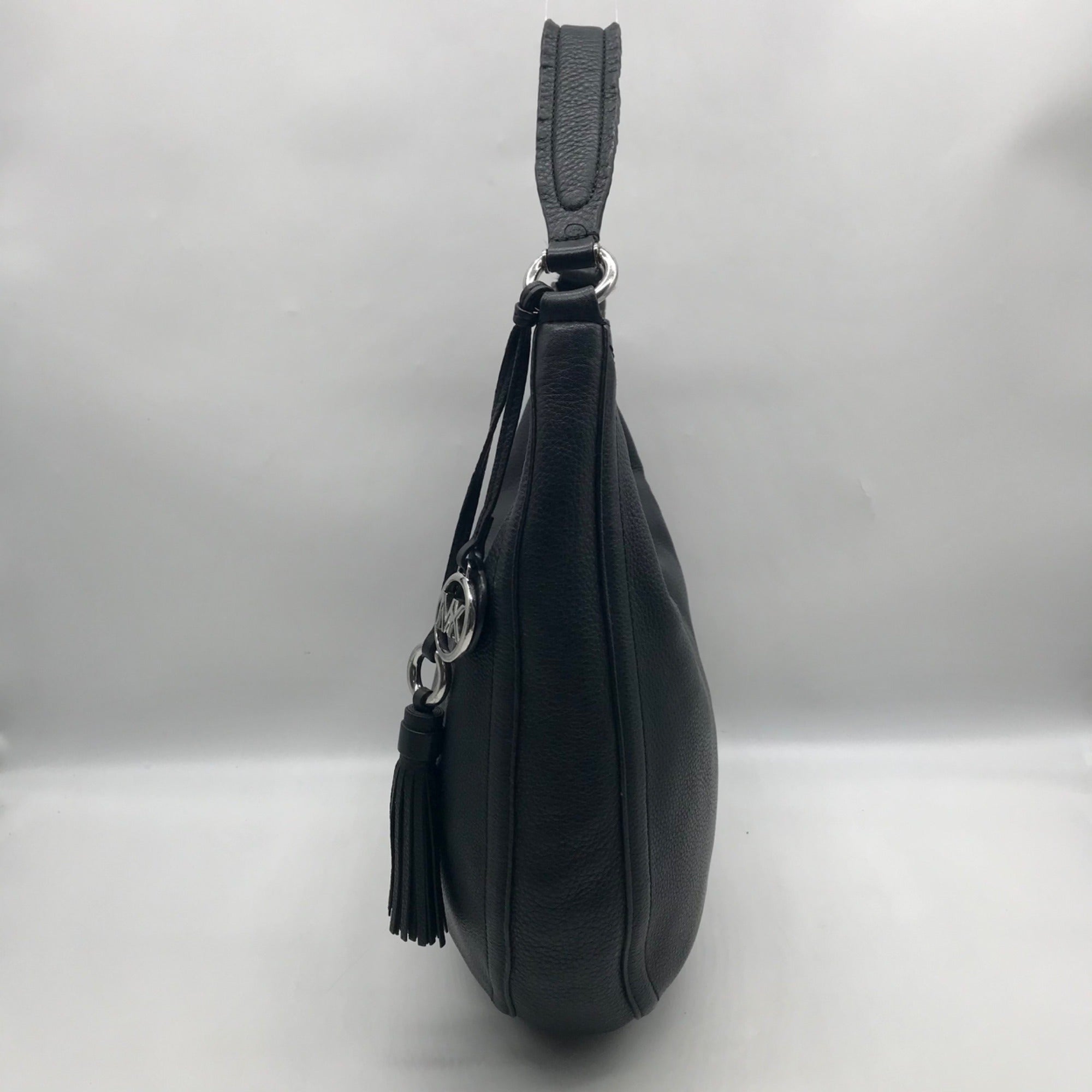 Michael Kors Black Pebbled Leather Lydia Hobo Tote Bag