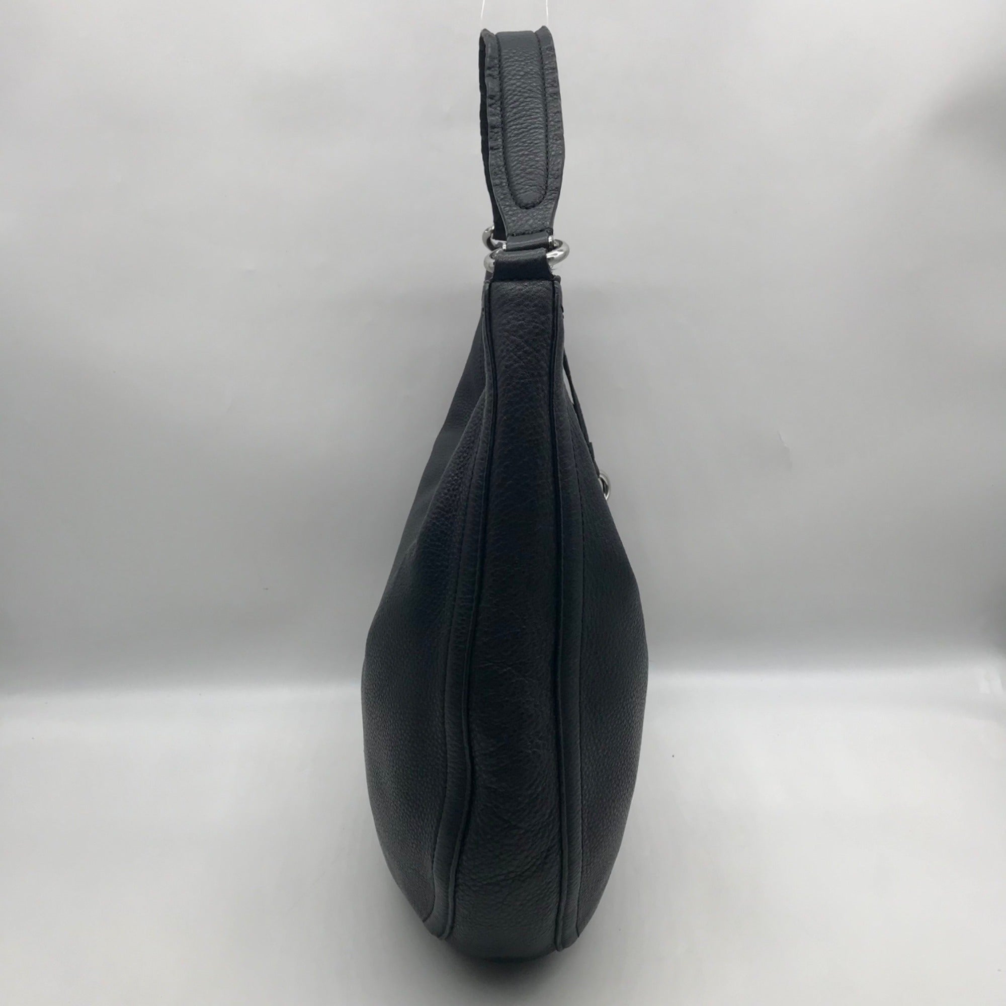 Michael Kors Black Pebbled Leather Lydia Hobo Tote Bag