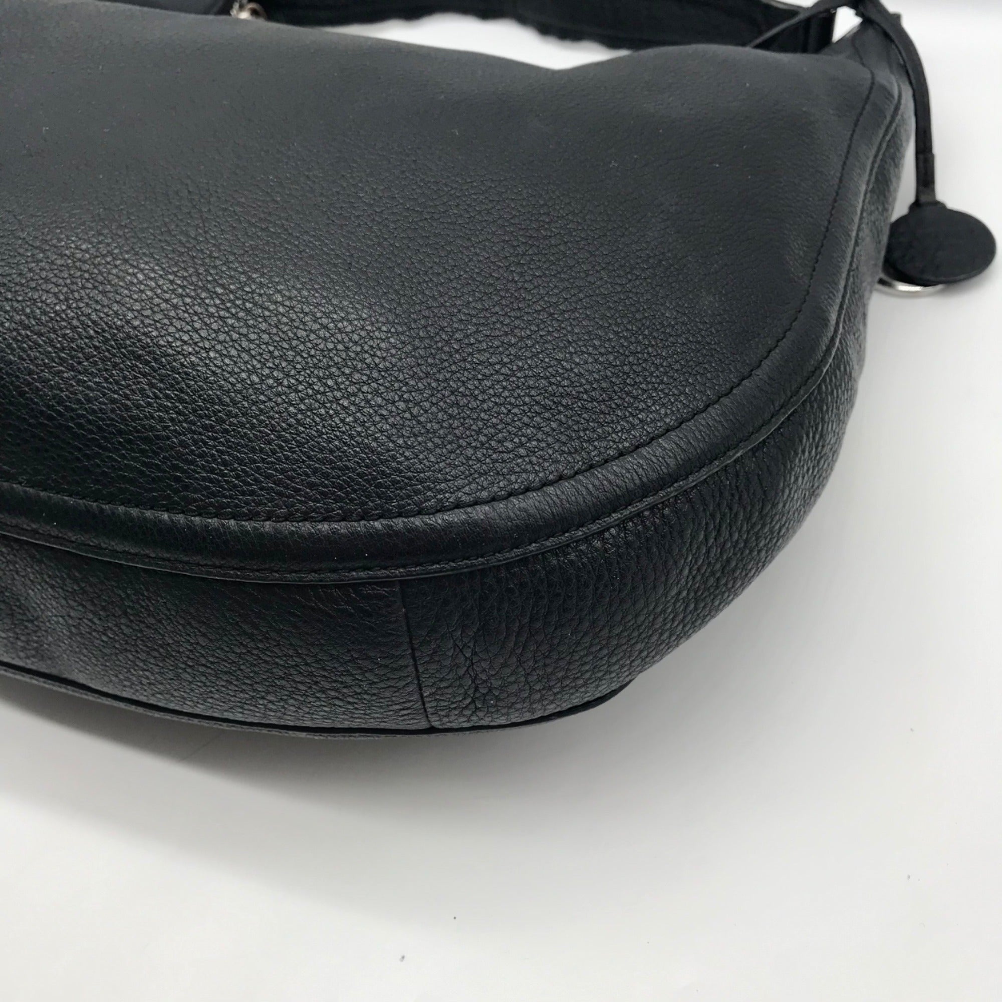 Michael Kors Black Pebbled Leather Lydia Hobo Tote Bag