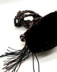 Francesco Brown Suede Embellished Crossbody Bag