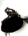 Francesco Brown Suede Embellished Crossbody Bag