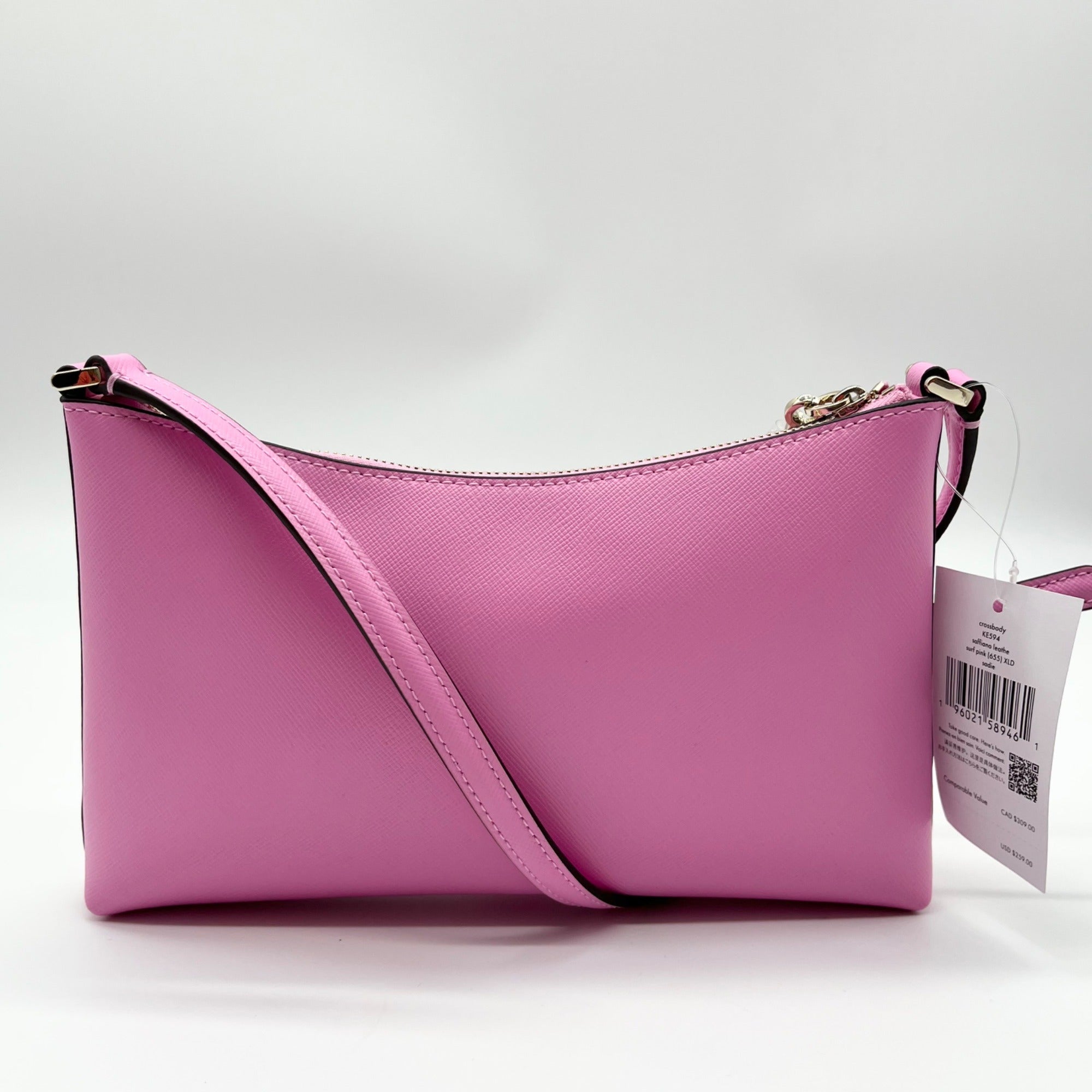 Kate Spade Surf Pink Saffiano Leather Sadie Crossbody