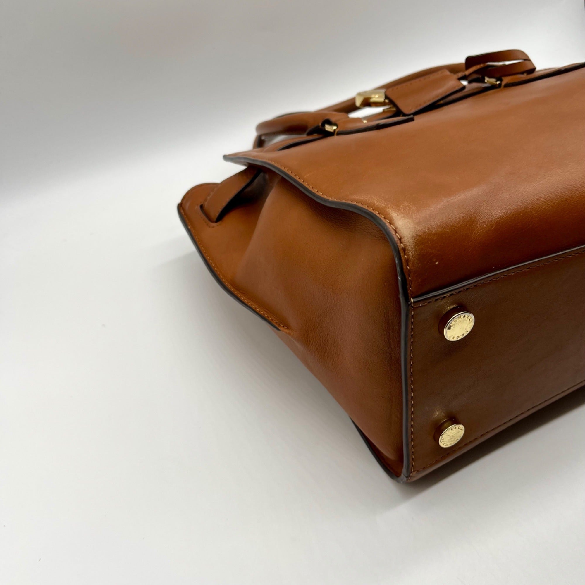 Michael Kors Brown Leather Hamilton Traveler Tote Bag