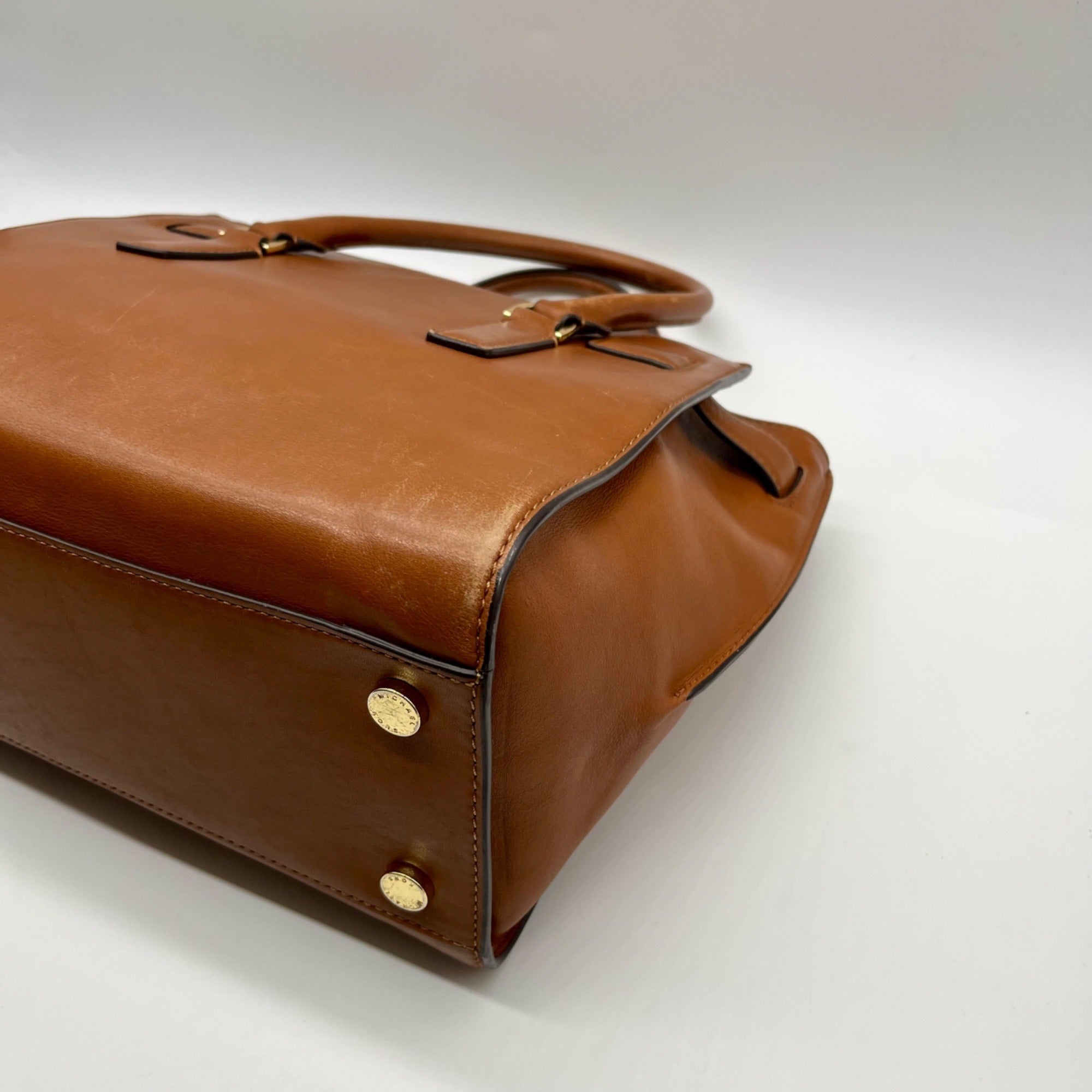 Michael Kors Brown Leather Hamilton Traveler Tote Bag