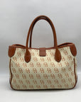 Dooney & Bourke Beige And Brown Signature DB Monogramed Tote Bag