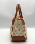 Dooney & Bourke Beige And Brown Signature DB Monogramed Tote Bag