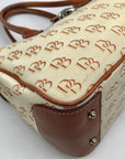 Dooney & Bourke Beige And Brown Signature DB Monogramed Tote Bag