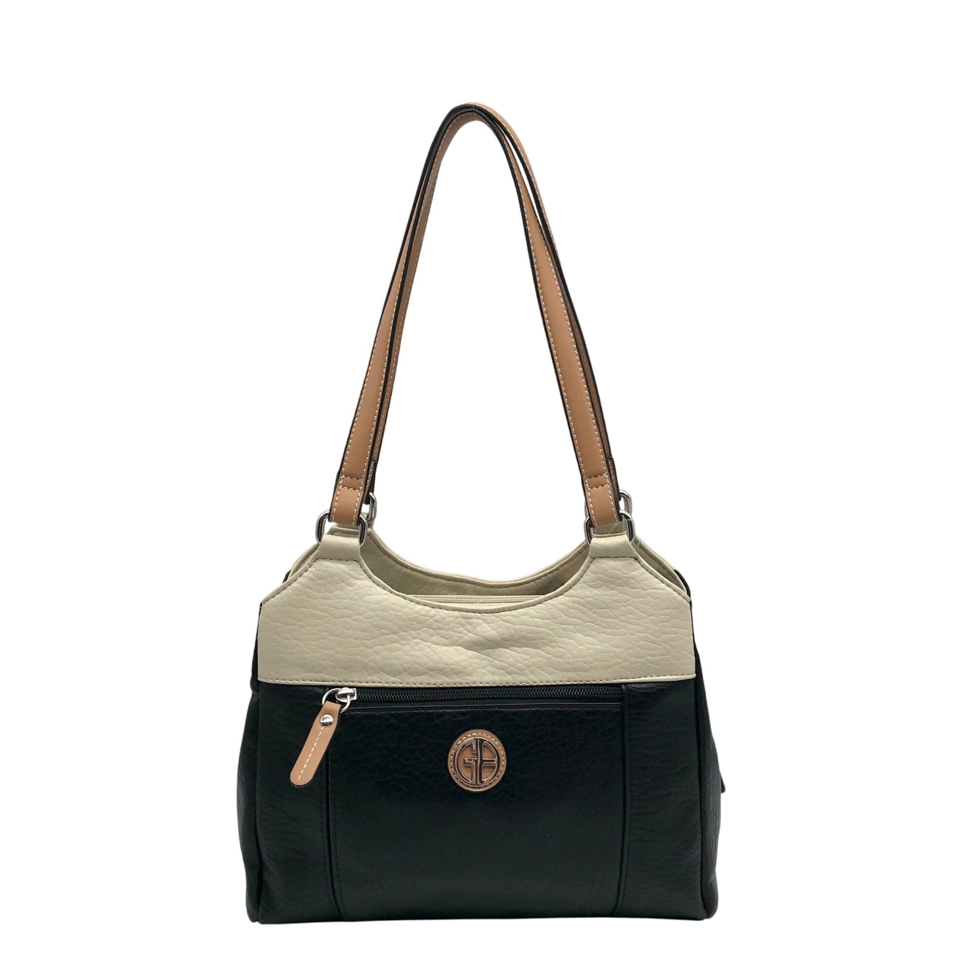 Giani Bernini Black Colorblock Pebbled 4 Poster Tote Bag