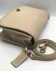 Coach Vintage Beige Leather Convertible Putty Crossbody Clutch 9635