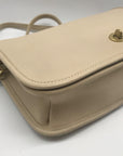 Coach Vintage Beige Leather Convertible Putty Crossbody Clutch 9635