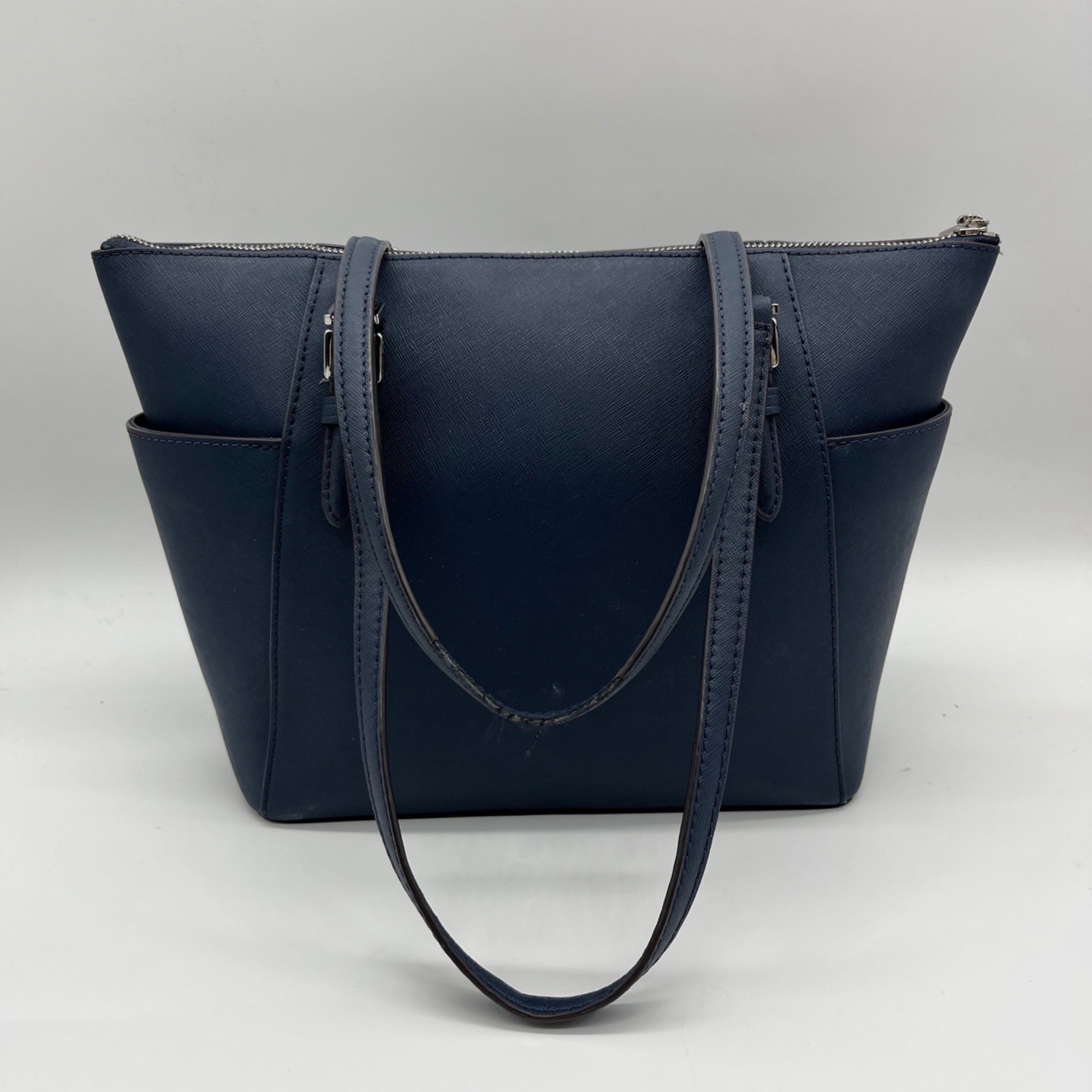 Michael Kors Blue Charlotte Large Tote Zip Tote Bag