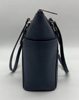 Michael Kors Blue Charlotte Large Tote Zip Tote Bag