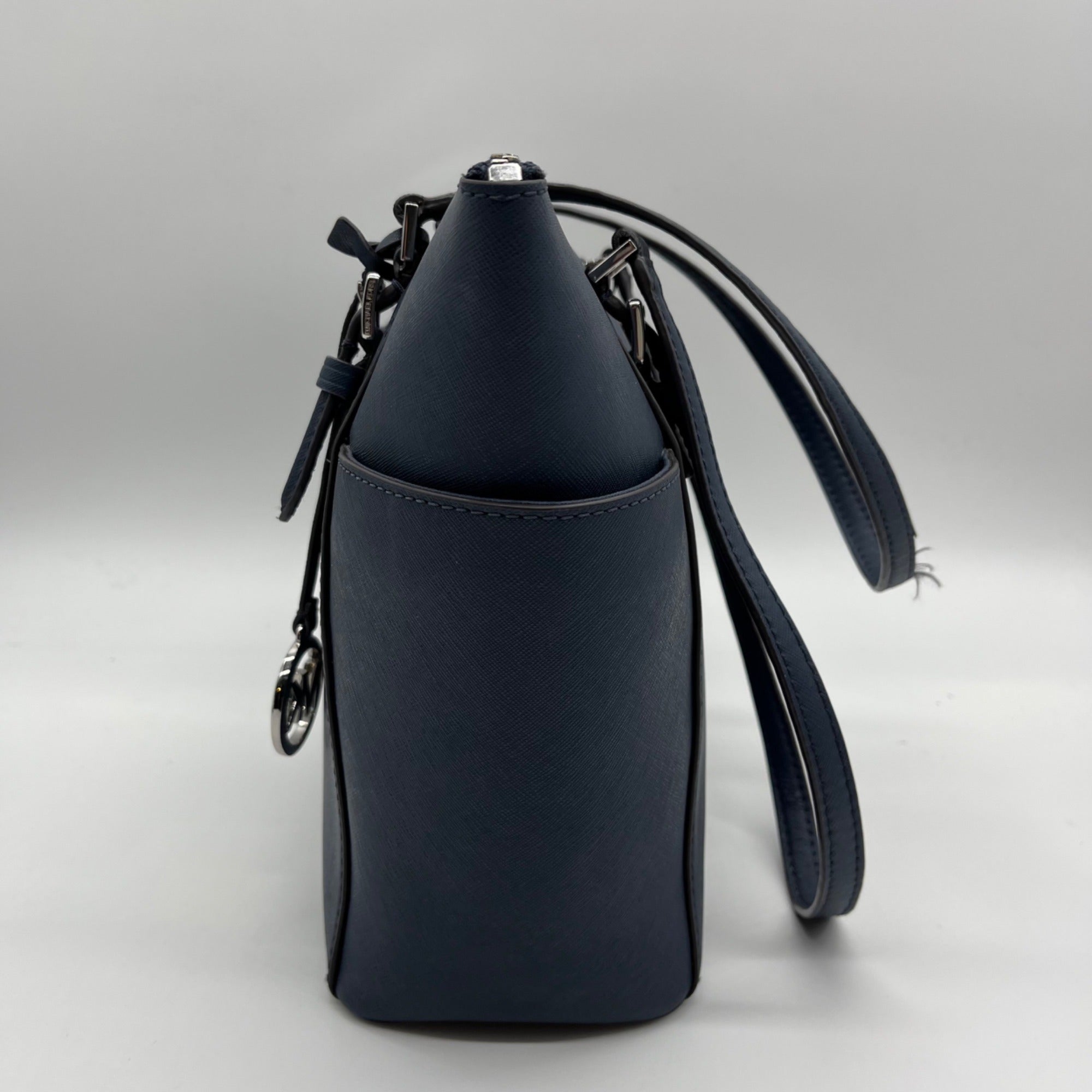 Michael Kors Blue Charlotte Large Tote Zip Tote Bag