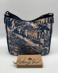 Patricia Nash Harbor Nights Blue Leather Emeline Small Scalloped Crossbody Bag