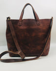 Portland Leather Goods Lava Brown Crossbody Tote Bag