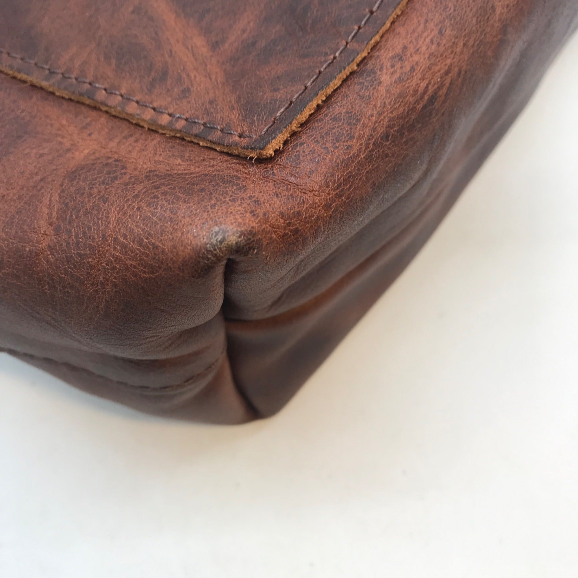 Portland Leather Goods Lava Brown Crossbody Tote Bag