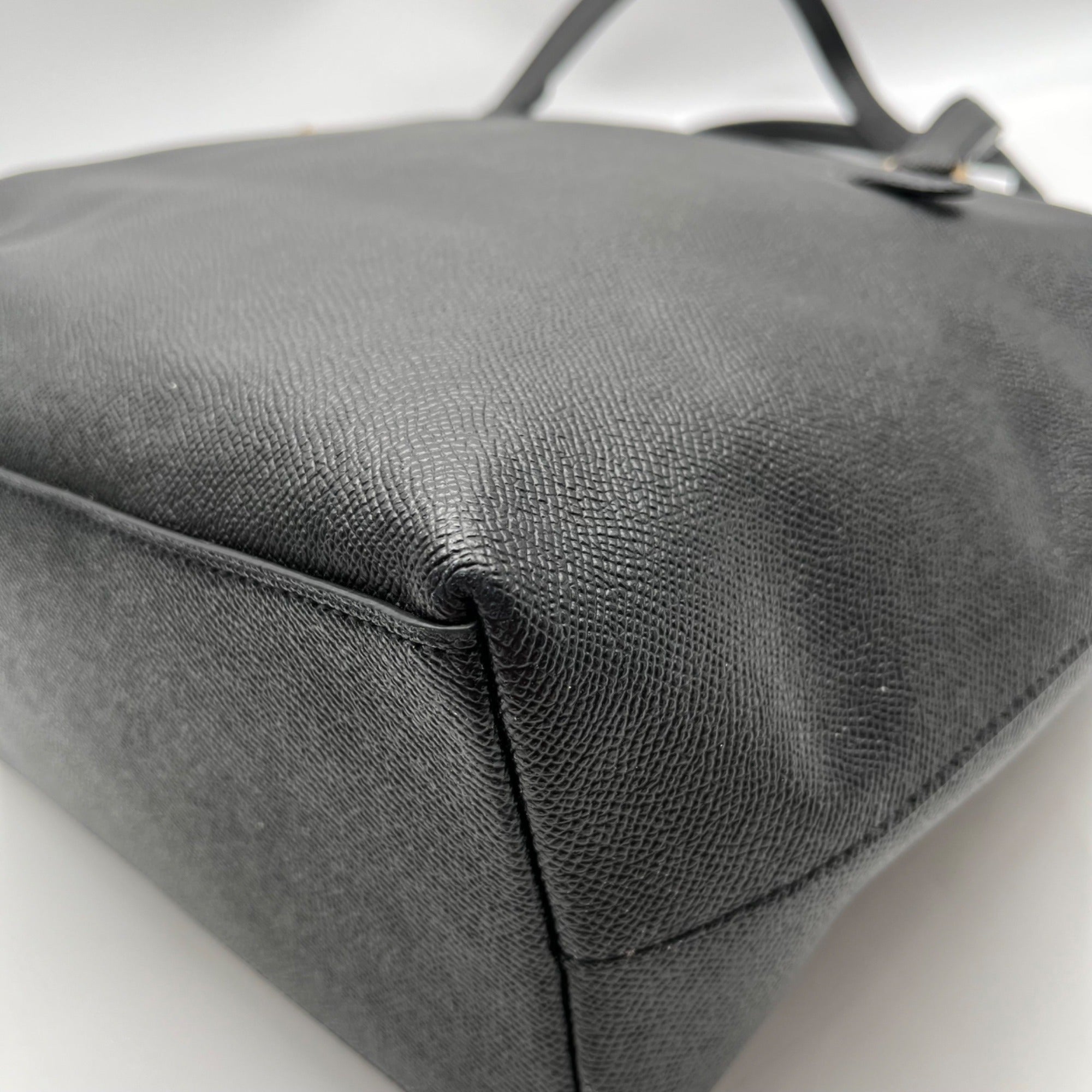 Coach Black Crossgrain Leather Gallery Tote