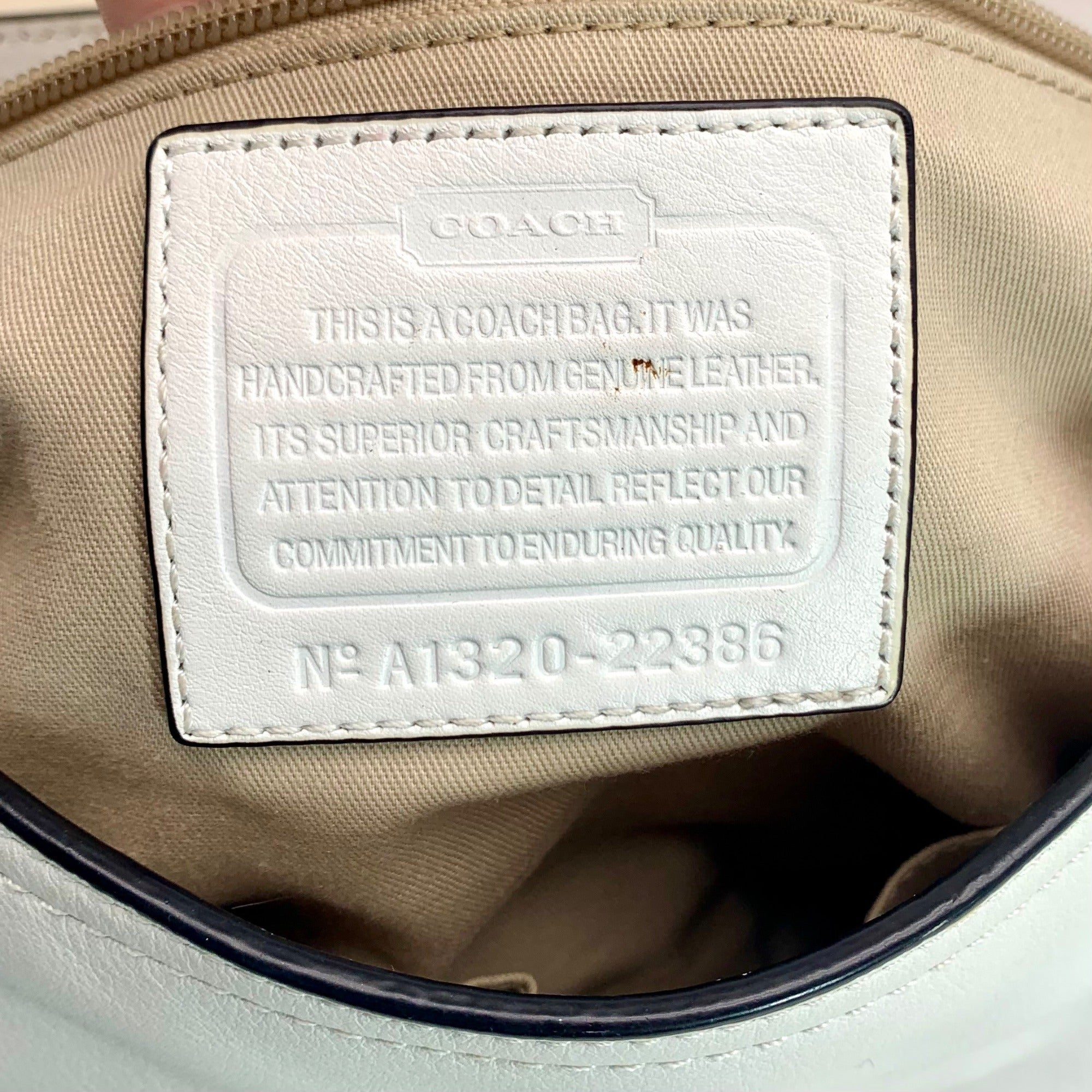 Coach White Leather Perforated Legacy Romy Satchel Bag