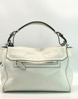 Coach White Leather Perforated Legacy Romy Satchel Bag