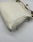 Bueno White Faux Leather Multi-Pocket Crossbody Bag