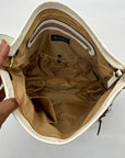 Bueno White Faux Leather Multi-Pocket Crossbody Bag