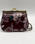Patricia Nash European Floral Leather Framed Kiss-lock Keychain Wallet