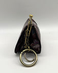 Patricia Nash European Floral Leather Framed Kiss-lock Keychain Wallet