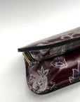 Patricia Nash European Floral Leather Framed Kiss-lock Keychain Wallet