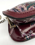 Patricia Nash European Floral Leather Framed Kiss-lock Keychain Wallet