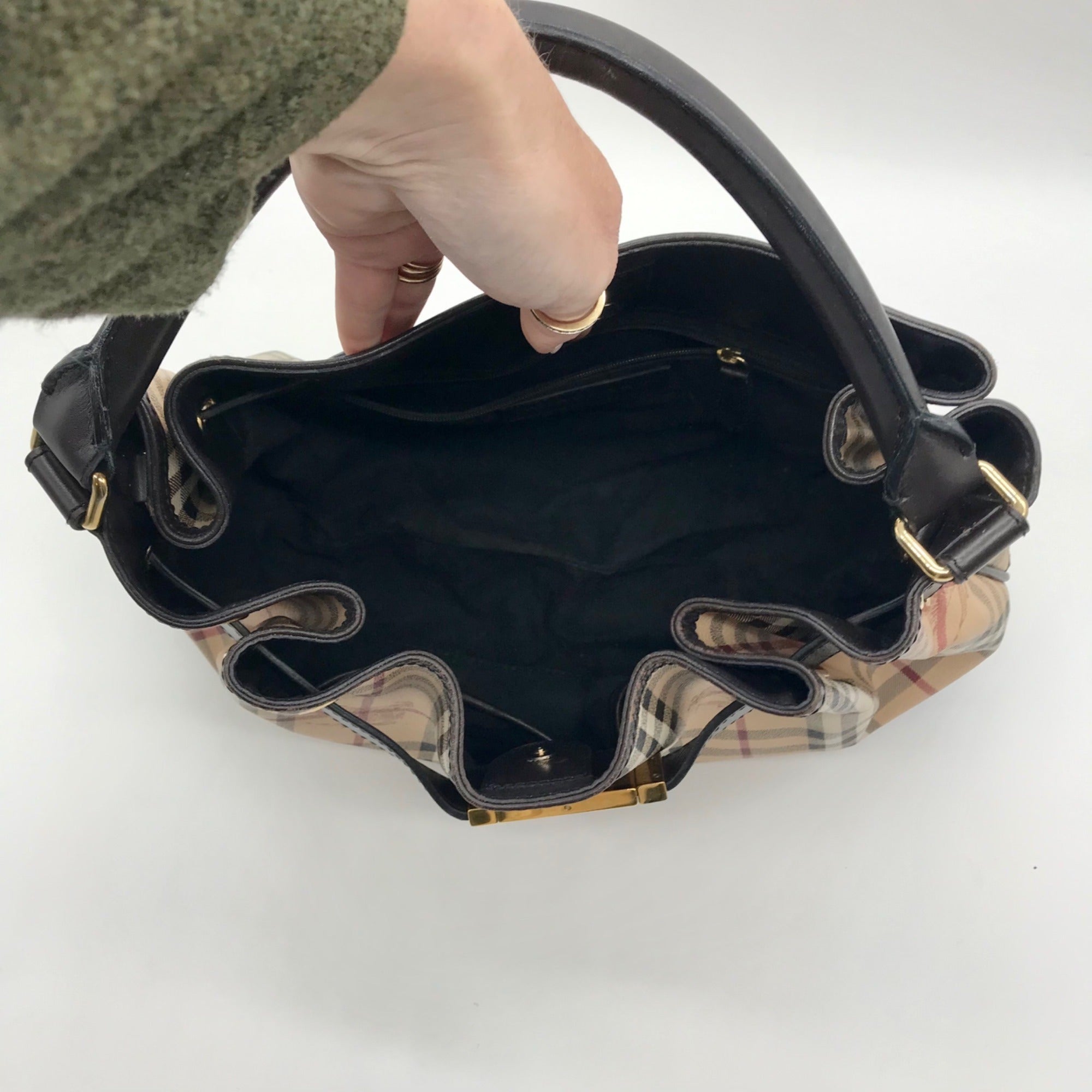 Burberry Signature Haymarket Check Medium Willenmore Hobo Bag