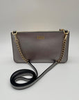 Kate Spade Silver Saffiano Leather Customized Wallet Crossbody