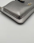 Kate Spade Silver Saffiano Leather Customized Wallet Crossbody