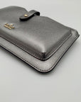 Kate Spade Silver Saffiano Leather Customized Wallet Crossbody