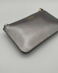 Kate Spade Silver Saffiano Leather Customized Wallet Crossbody