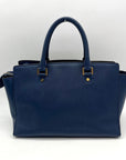 Michael Kors Blue Saffiano Leather Large Selma Zip-Top Satchel Bag
