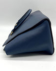 Michael Kors Blue Saffiano Leather Large Selma Zip-Top Satchel Bag