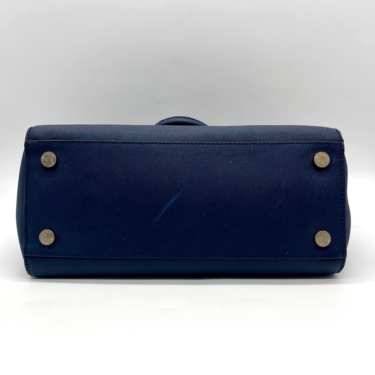 Michael Kors Blue Saffiano Leather Large Selma Zip-Top Satchel Bag