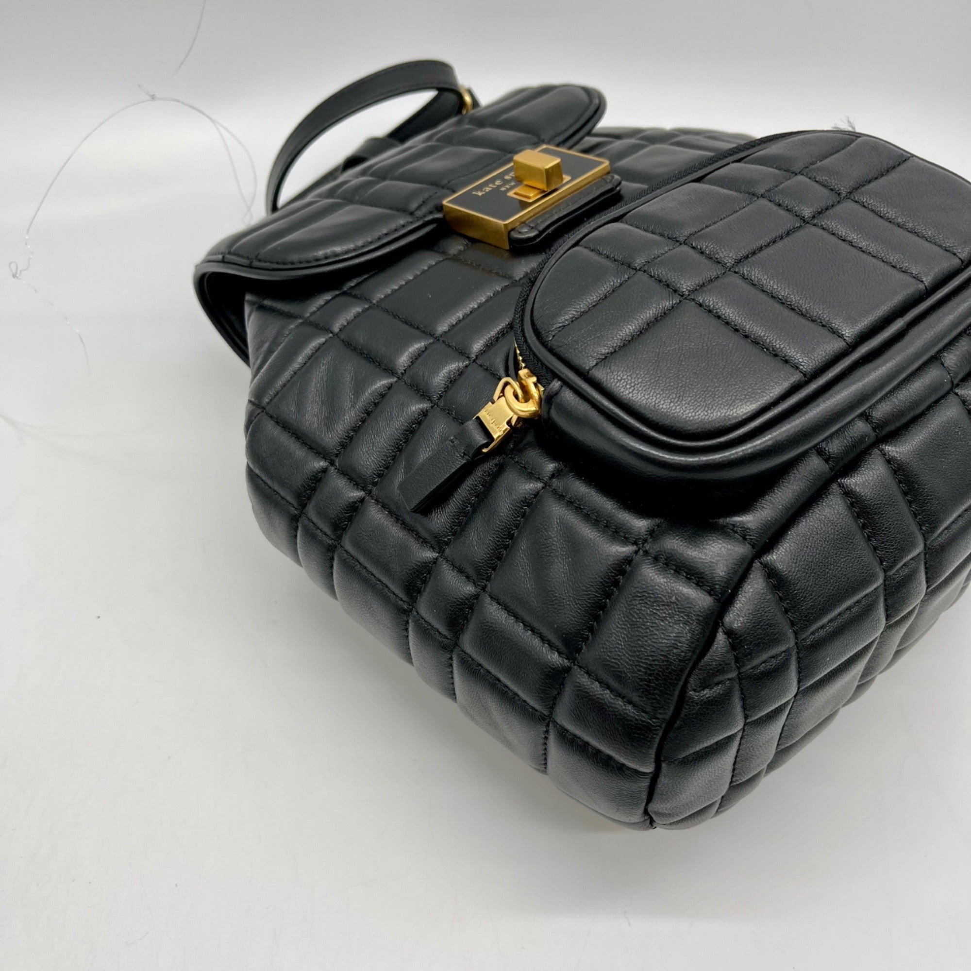 Kate Spade Black Quilted Leather Evelyn Backpack