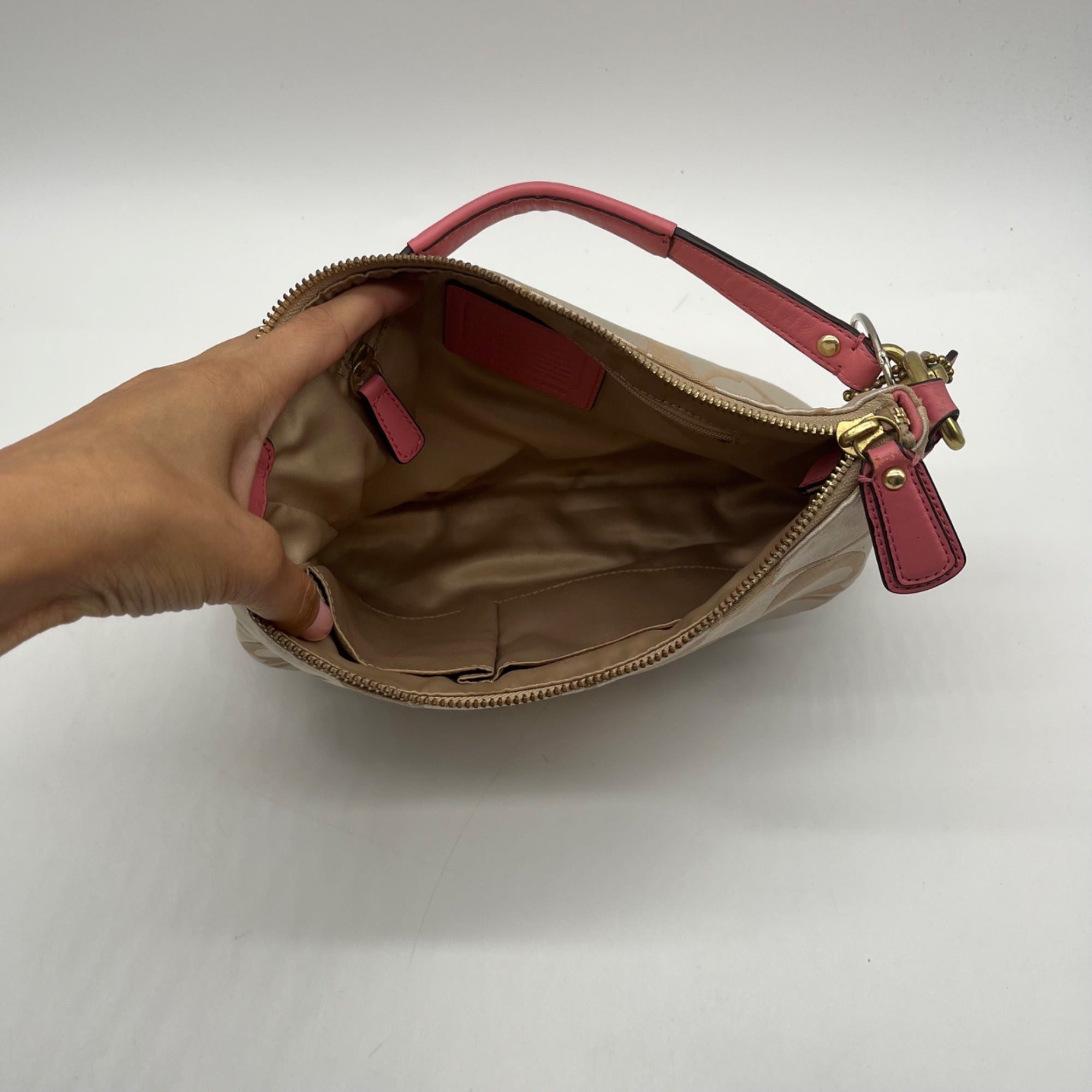 Coach Beige Kristen Signature East/West Crossbody Bag