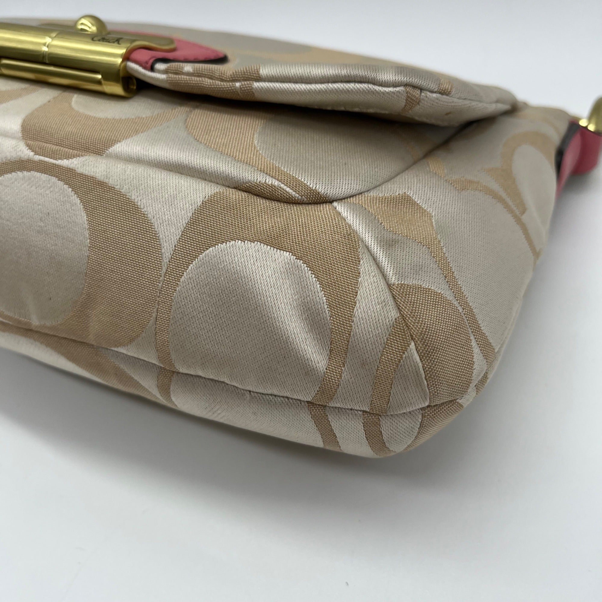 Coach Beige Kristen Signature East/West Crossbody Bag