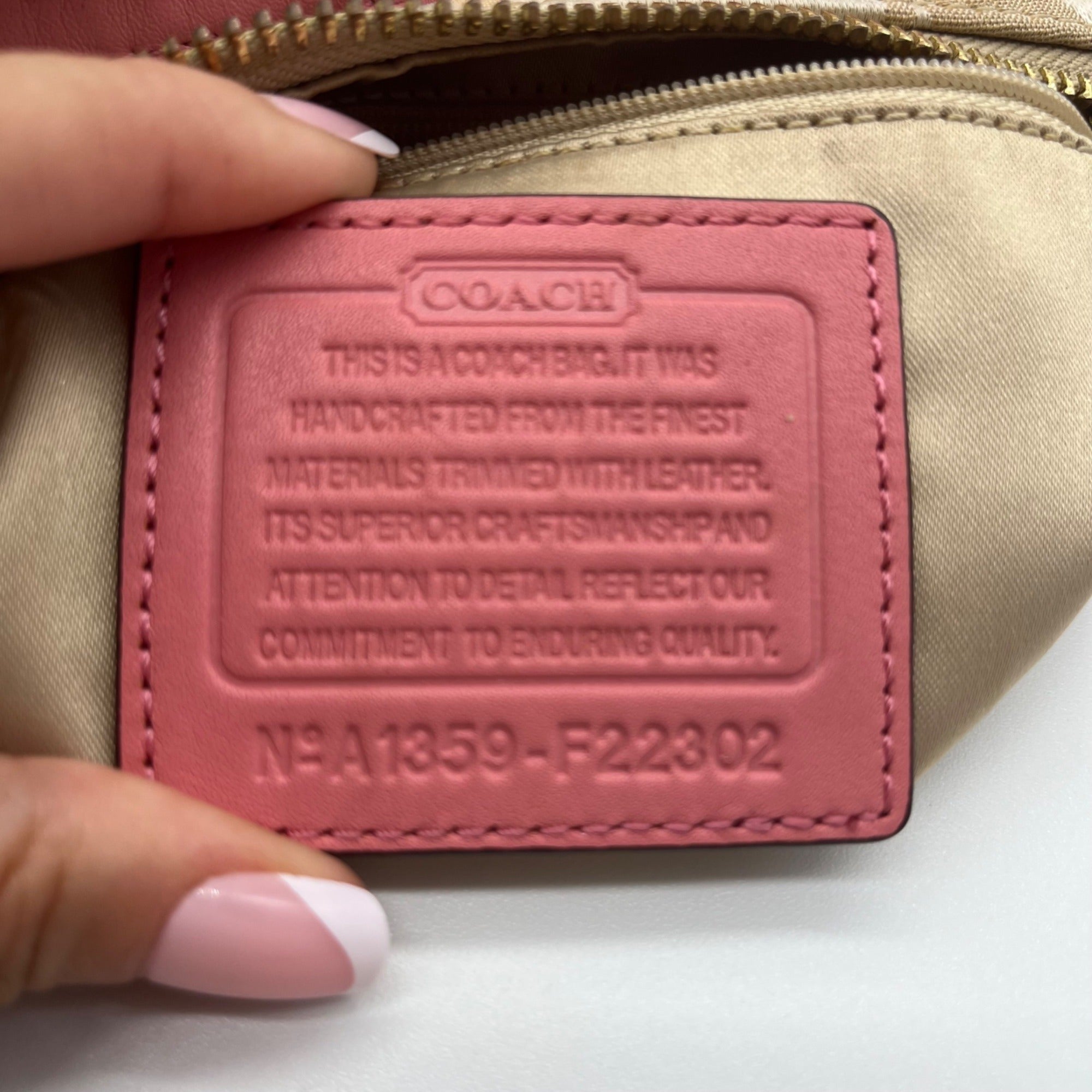 Coach Beige Kristen Signature East/West Crossbody Bag