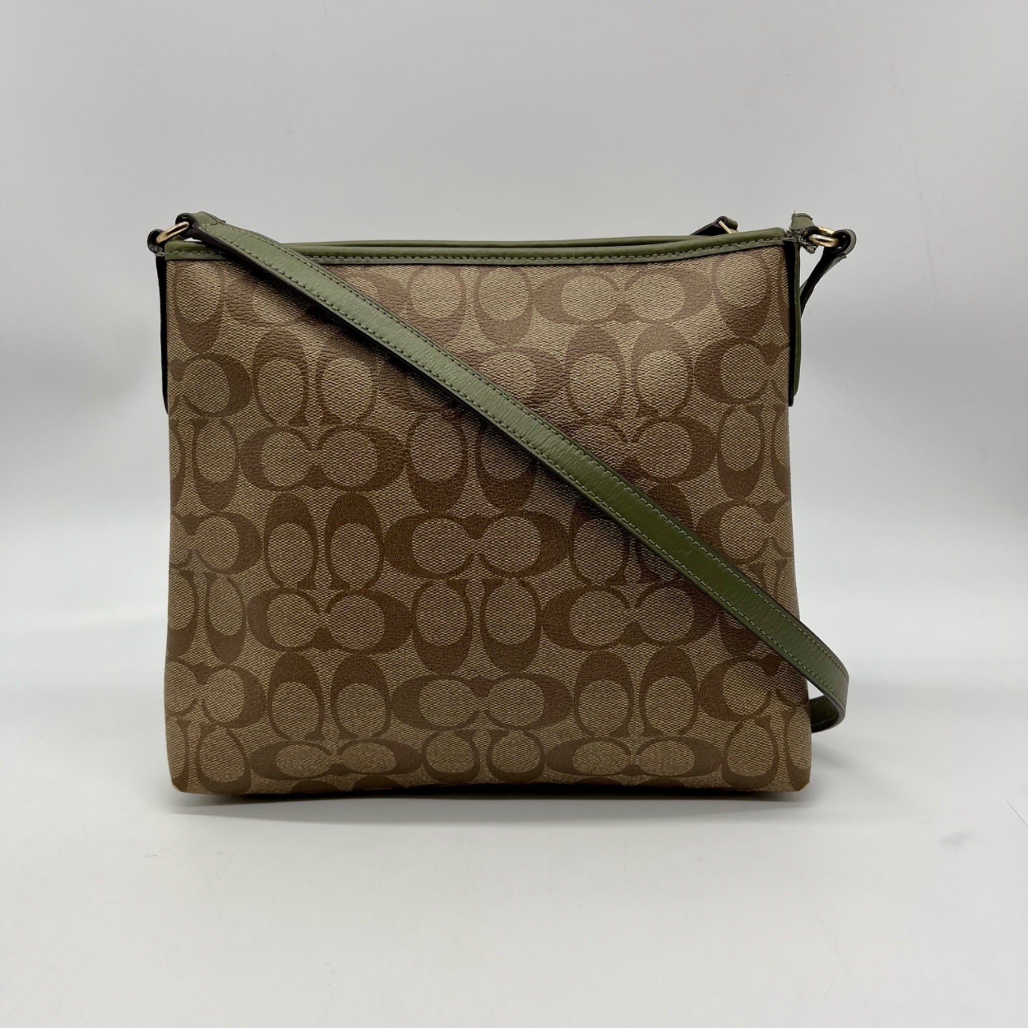 Coach Brown Signature File Crossbody Bag